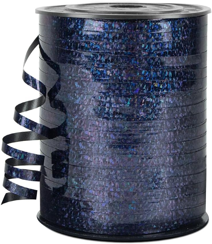 HimBen 500 Yards Curling Ribbon for Gift Wrapping, 3/16" Balloon String for Christmas Valentine Birthday Wedding Party Festival Decoration, Crafts, Flower Bouquet(Laser Black) - Image 1
